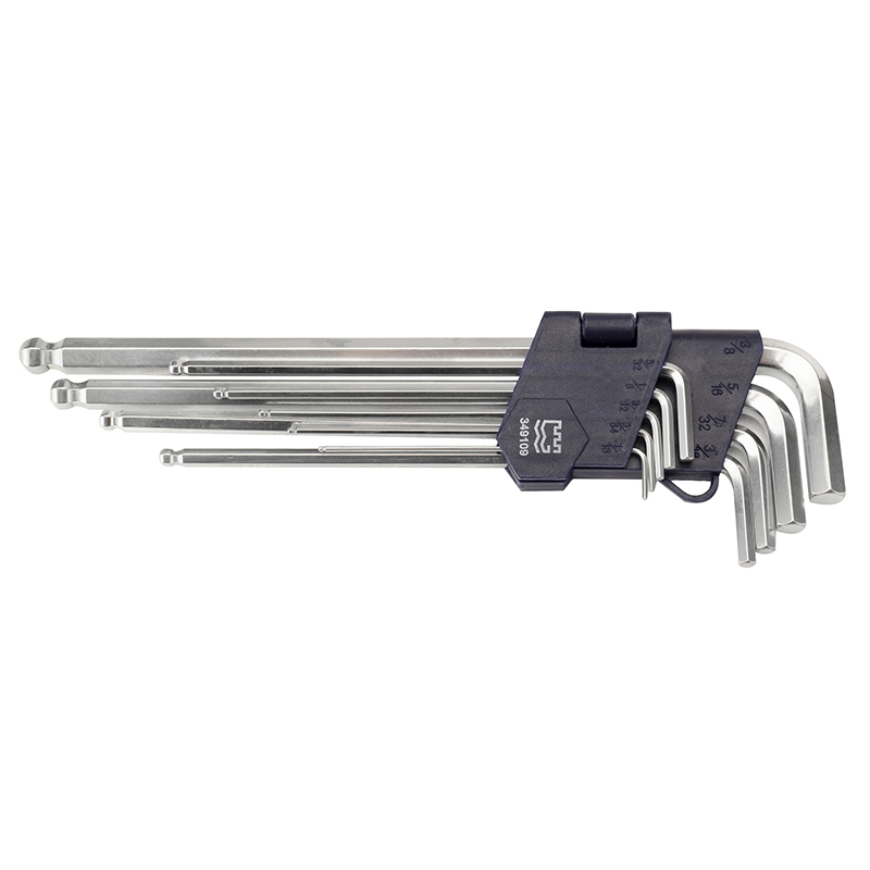 9pcs 英制球頭特長(zhǎng)內(nèi)六角扳手組套