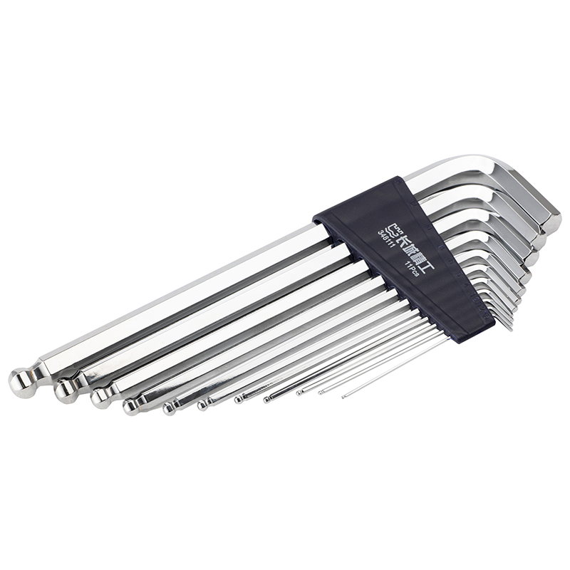 11pcs 塑插鍍鉻球頭特長(zhǎng)內(nèi)六角扳手組套